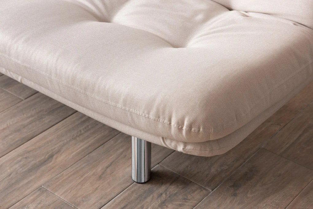 Sofá-Cama de 3 Lugares Misa – Creme – 52x175x40 cm