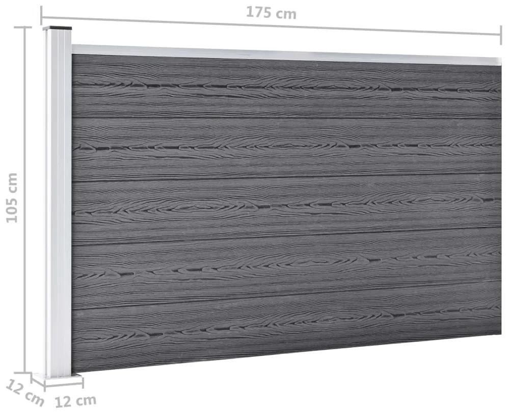 Painel de vedação para jardim 175x105 cm WPC cinzento