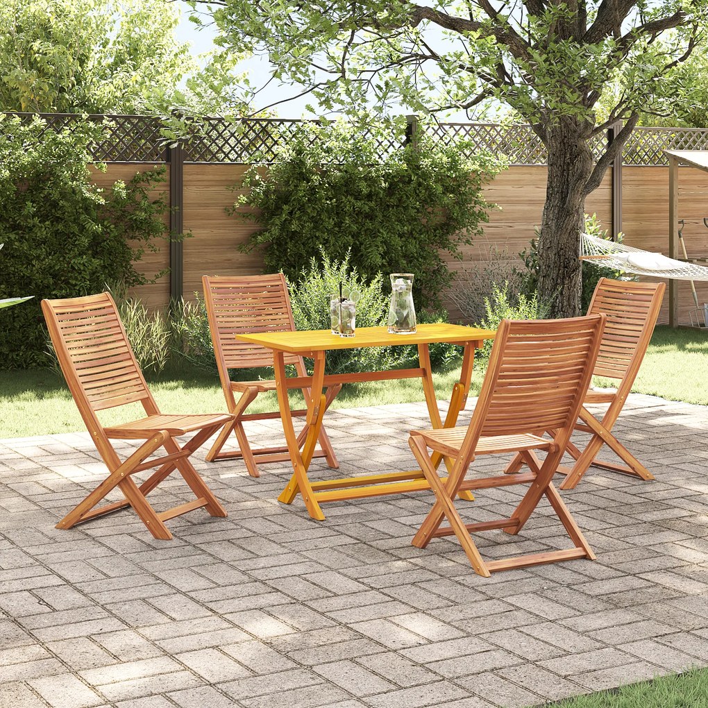 vidaXL Conjunto de Jantar de Jardim de 5 Peças Madeira Maciça Acácia