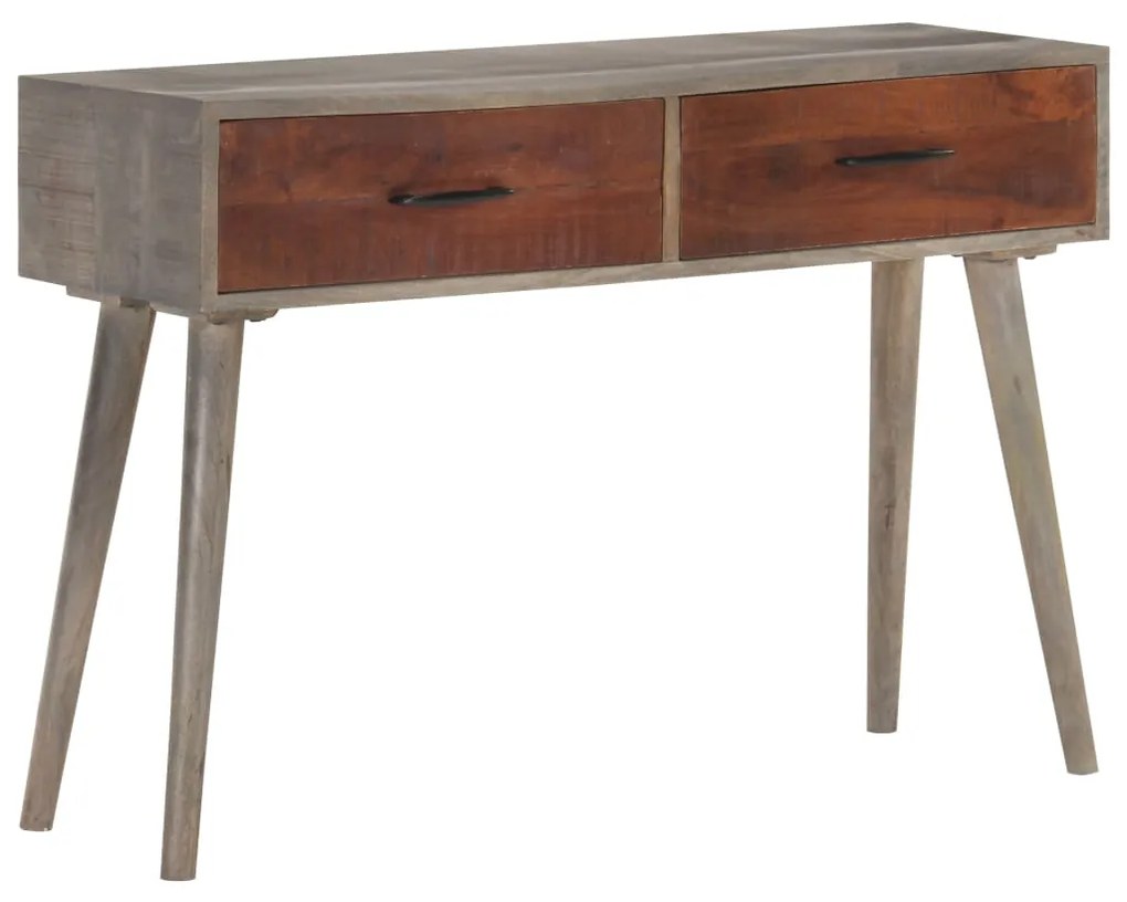 Mesa consola 110x35x75 cm mangueira maciça áspera cinzento