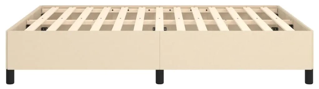 Estrutura de cama sem colchão 140x190 cm tecido cor creme