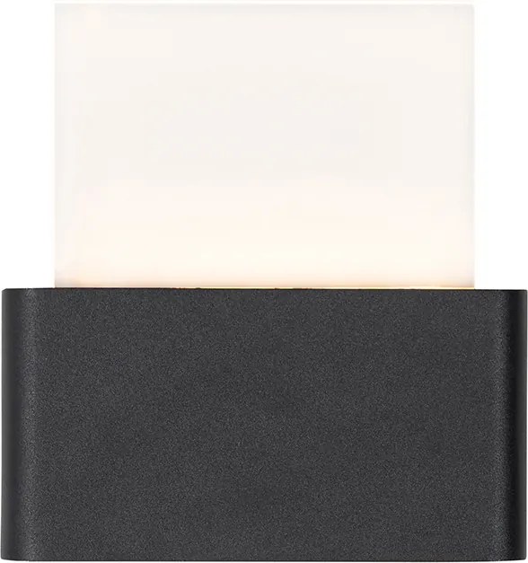 Candeeiro de parede exterior preto com LED e números de casa IP54 - Kandi