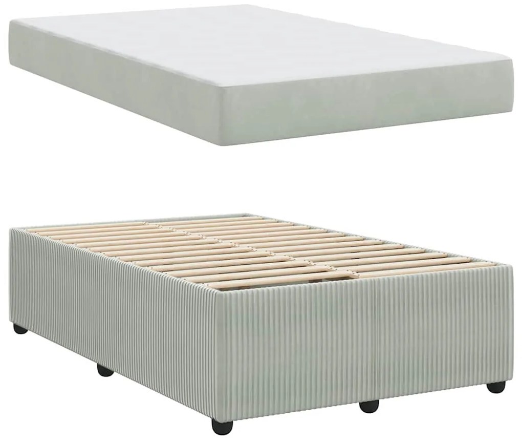 Estrutura de cama com colchão Cinzento-claro 120 x 200 cm