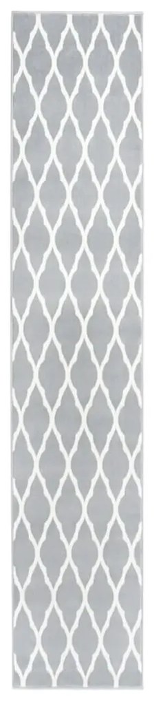 vidaXL Passadeira 80x450 cm polipropileno cinzento e branco