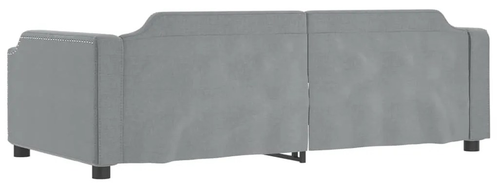 Sofá-cama com gavetão 90x200 cm tecido cinzento-claro