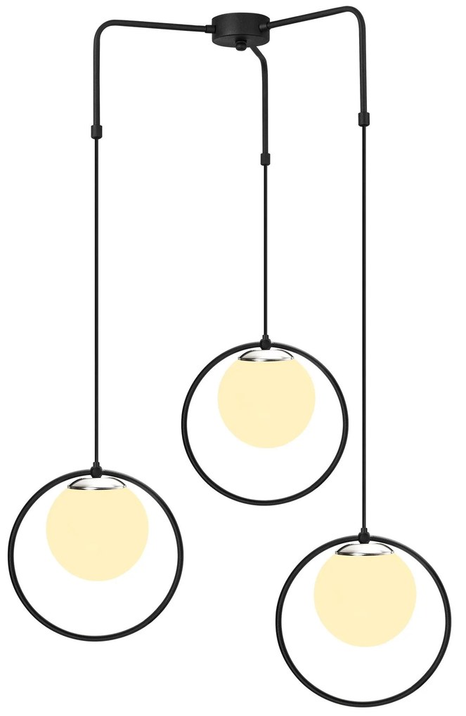 Candeeiro Chandelier Dolunay – Preto e Branco – Diâmetro 74 cm x Altur