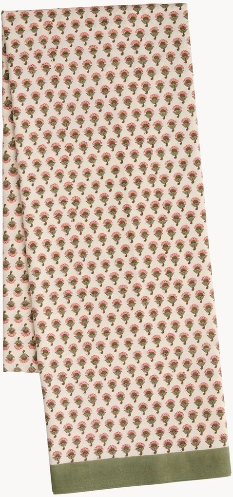 Toalha de mesa artesanal com padrão floral Melon