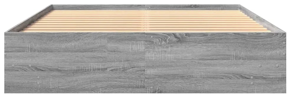 Estrutura de cama 150x200 cm derivados de madeira cinza sonoma