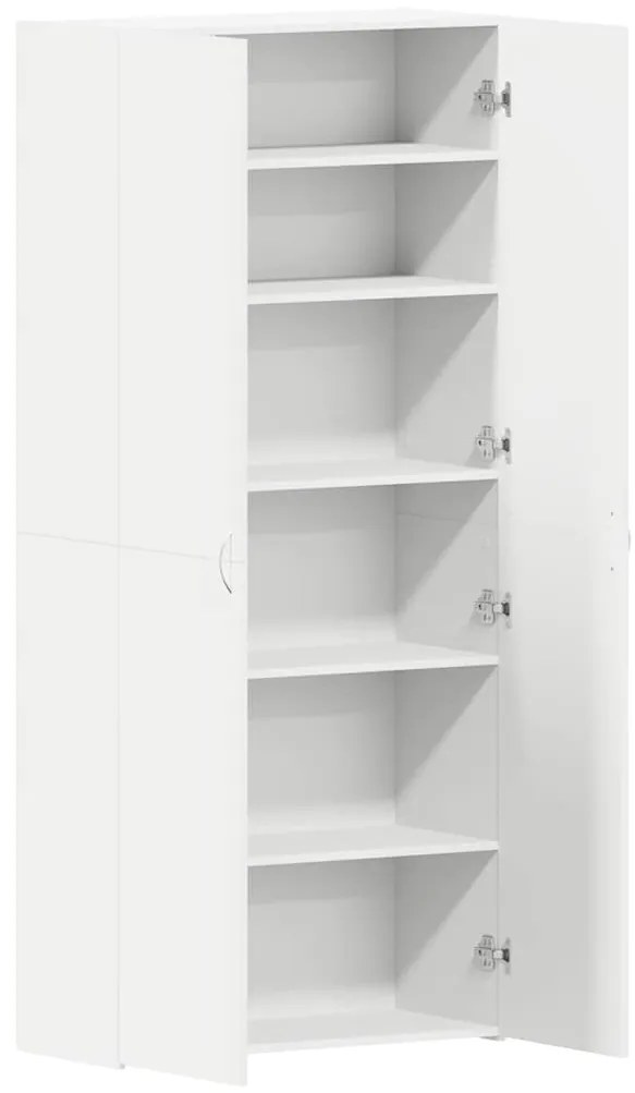 Armário para Sapatos Branco 80x35.5x180 cm Madeira Sólida