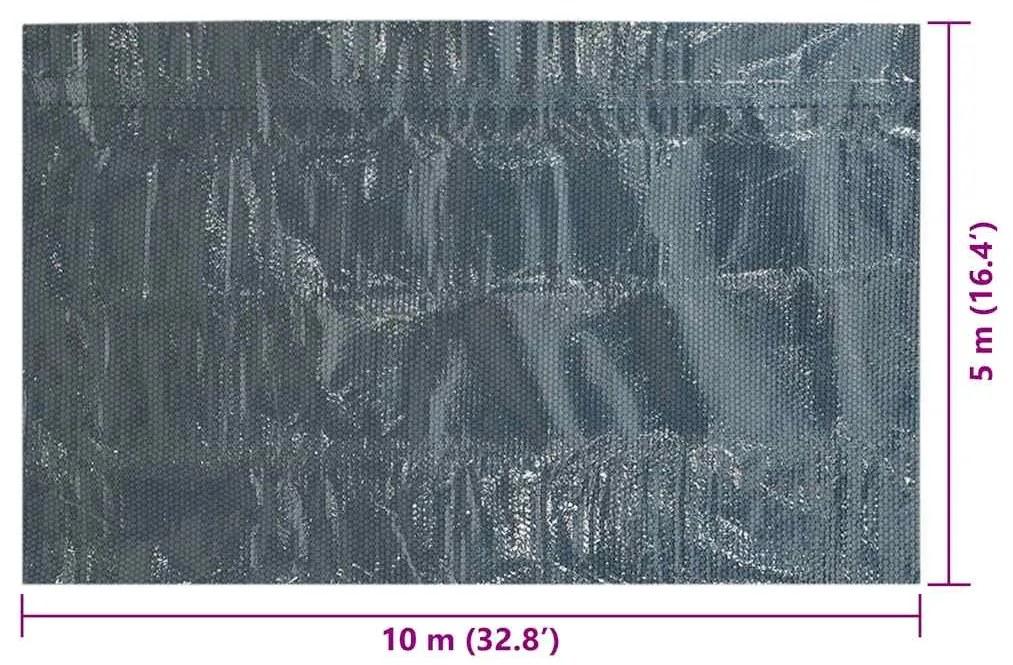 Película p/ piscina PE solar flutuante 1000x500 cm preto e azul