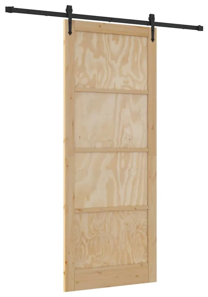 Porta Deslizante vidaXL com Conjunto de Ferragens 93x232 cm Madeira Ma