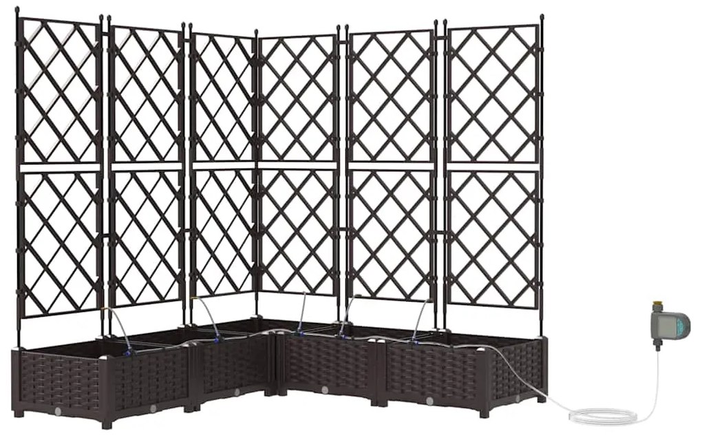 Jardineiras de Jardim 1 pc Castanho 120 x 120 x 126 cm Plástico