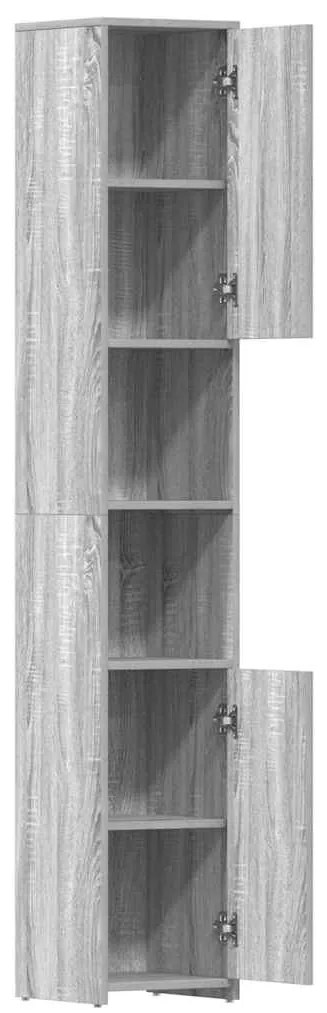 Armário WC 30x30x183,5 cm derivados de madeira cinzento sonoma