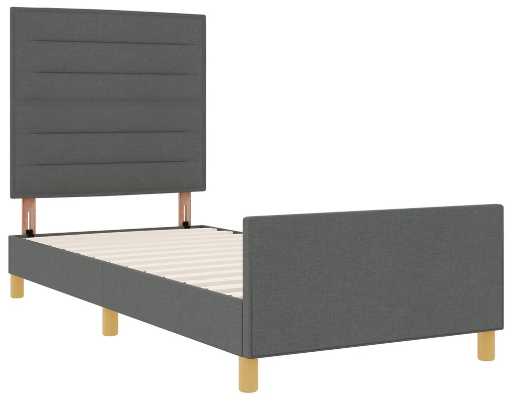 Cama vidaXL Cinza Escuro 80x200 cm em Tecido