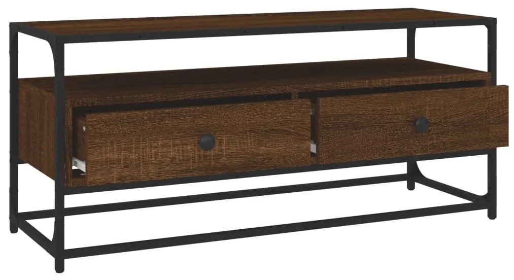 Móvel de TV 100x35x45 cm derivados de madeira carvalho castanho