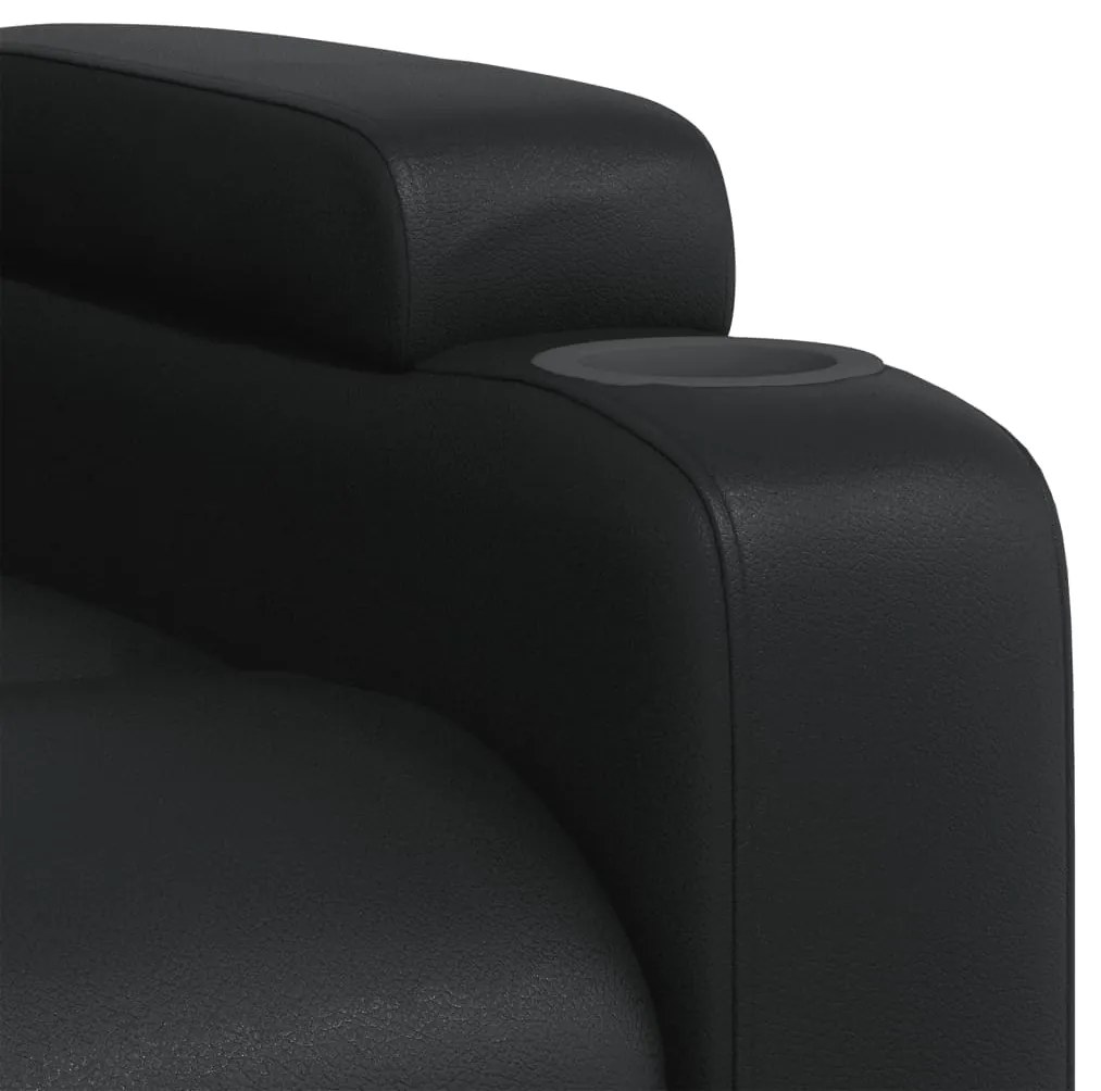 Poltrona reclinável couro artificial preto