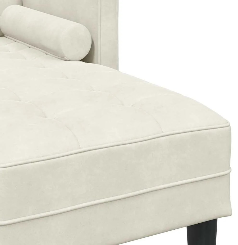 Sofá em L Creme 173x131x67 cm Veludo
