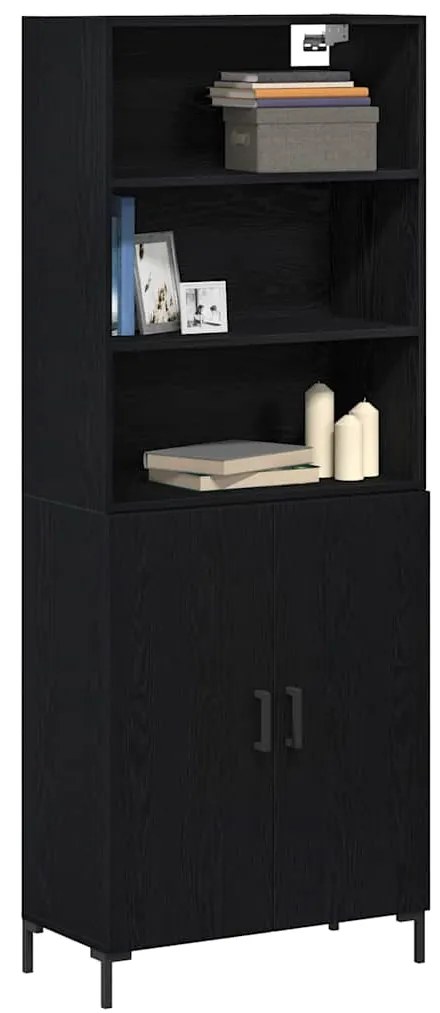 Highboard Carvalho Preto 69.5x34x180 cm Madeira Engenheirada