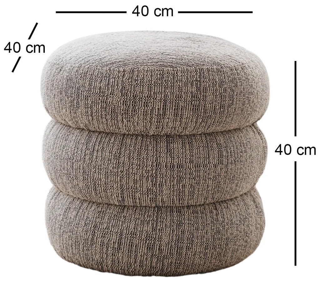 Pouffe Boum – Cinzento – 40x40x40 cm