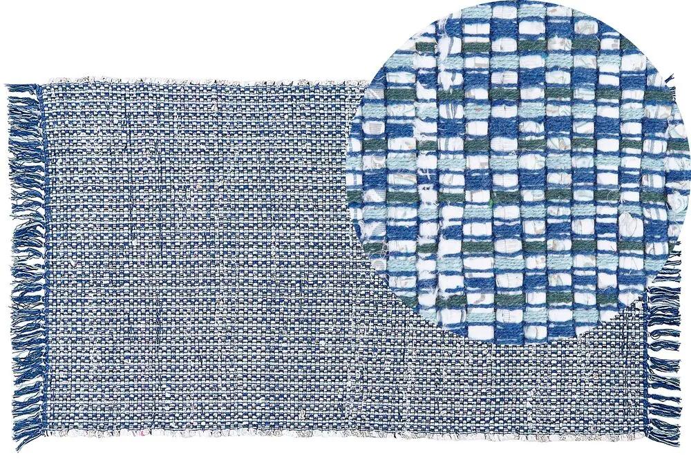 Tapete em algodão azul marinho 80 x 150 cm BESNI Beliani