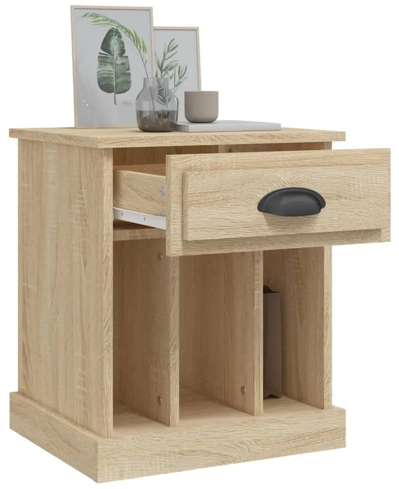 Mesas de cabeceira 2 pcs 43x36x50 cm carvalho sonoma