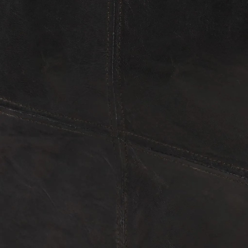 Sofá de 2 lugares em couro genuíno preto