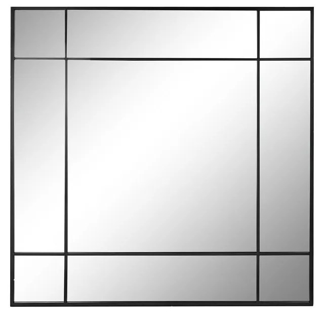 Espelho de Parede Dkd Home Decor Cristal Preto Ferro (90 X 3 X 90 cm)