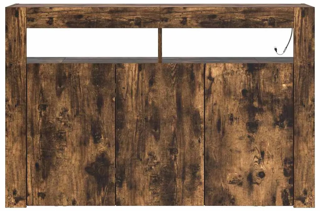 Buffet Carvalho Defumado Madeira Engenhada 116 x 30 x 75 cm