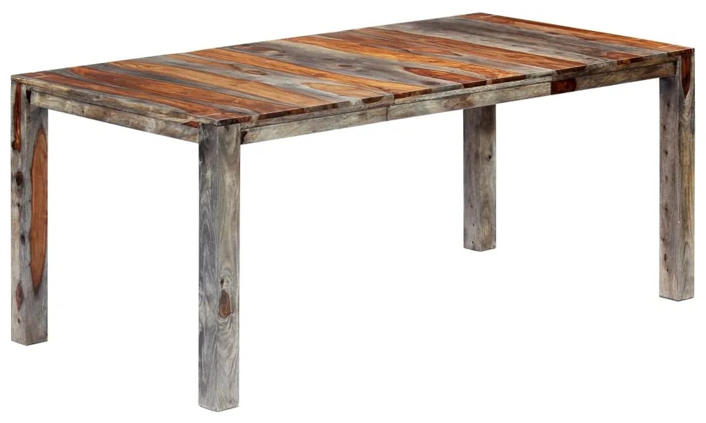 Mesa de jantar 180x90x76 cm madeira de acácia maciça cinzento