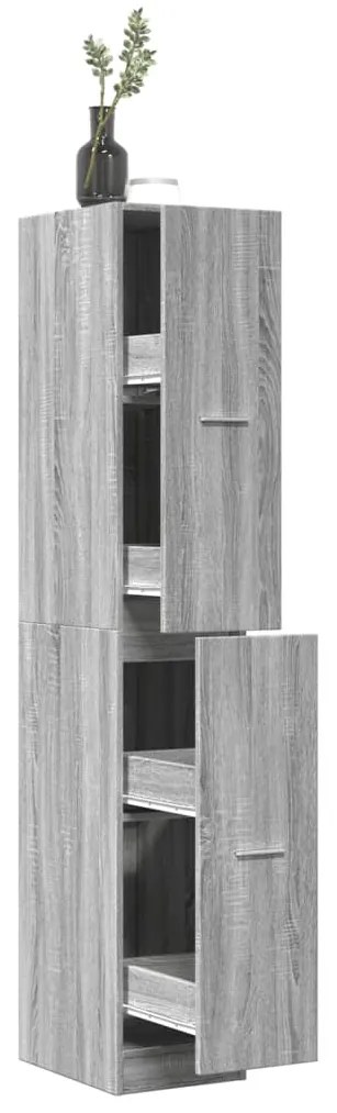 vidaXL Móvel boticário 30x41x174,5cm derivados madeira cinzento sonoma