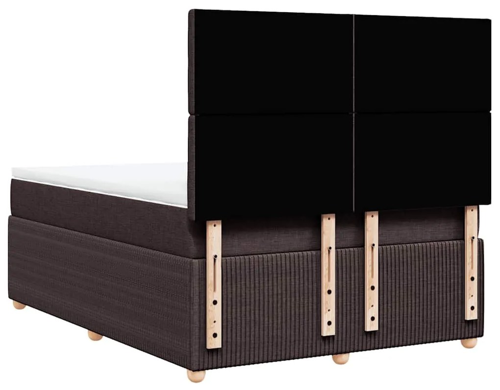 Cama com molas/colchão 160x200 cm tecido castanho-escuro