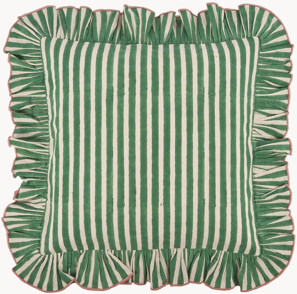 Capa de almofada em algodão com folhos Devon