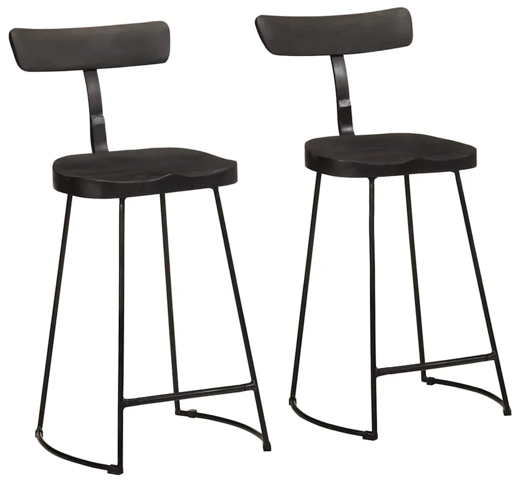 Bancos de bar 2 pcs 49x43x88 cm madeira de mangueira maciça
