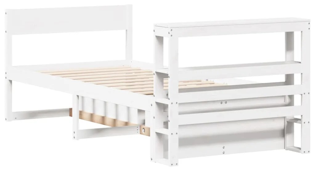 Cama sem colchão 90x190 cm madeira de pinho maciça branco