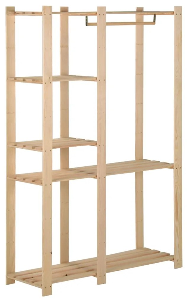 327324 vidaXL Suporte para roupas 110x38x170 cm madeira de pinho maciça