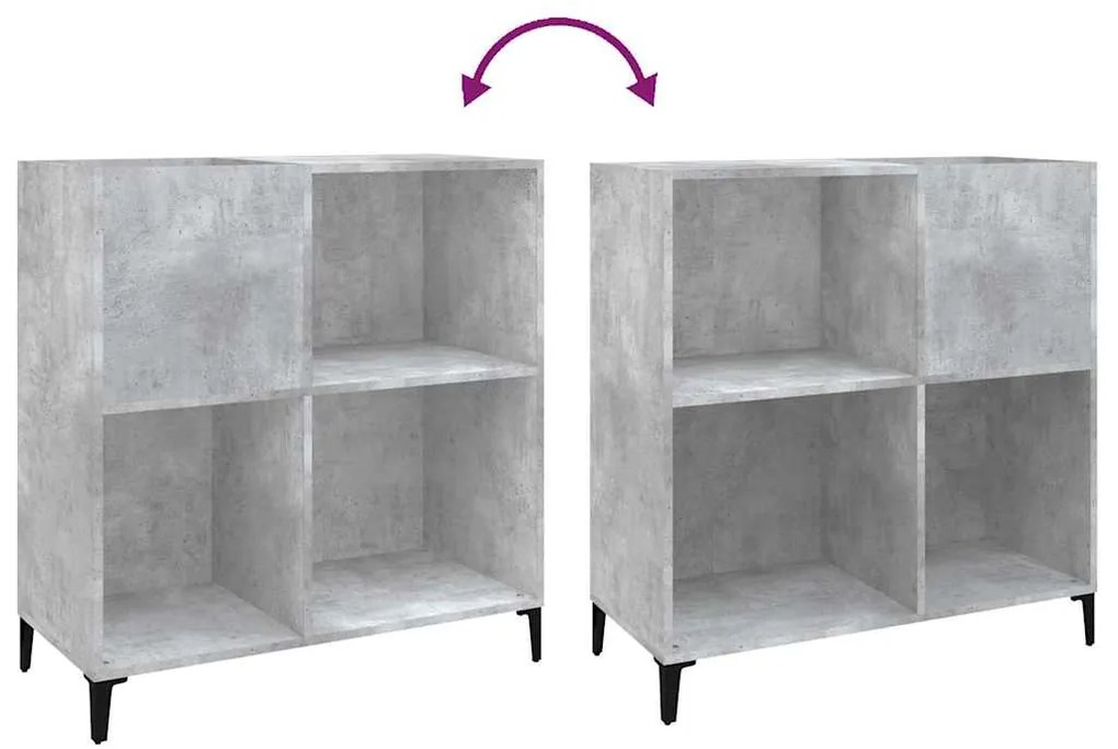 Armário p/ discos 84,5x38x89 cm derivados madeira cinza-cimento