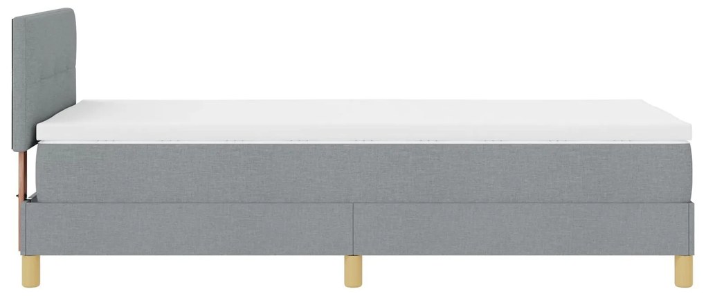 Cama Box Spring com Colchão Cinza Claro 90x200 cm Tecido