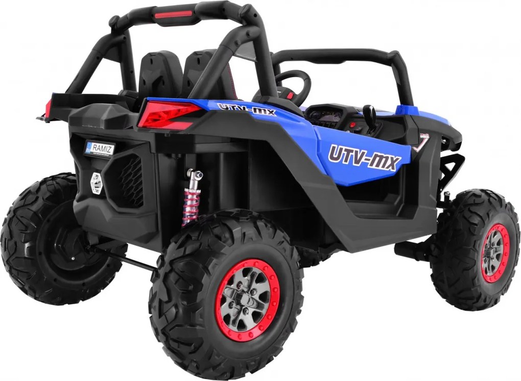 Buggy elétrico para Crianças 24V 4x4 2 Lugares SuperStar Rodas de EVA, Assento de couro Azul