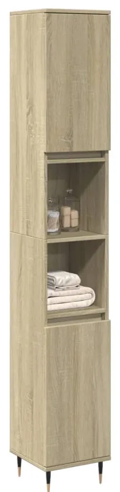 vidaXL Armário WC 30x30x190 cm derivados de madeira carvalho sonoma