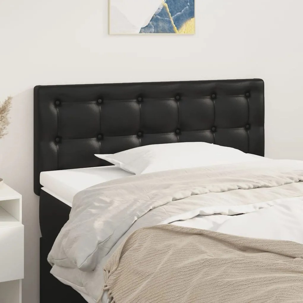 Cabeceira de cama couro artificial 80x5x78/88 cm preto