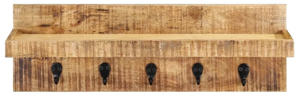 Cabide de parede 60x15x20 cm madeira de mangueira áspera maciça