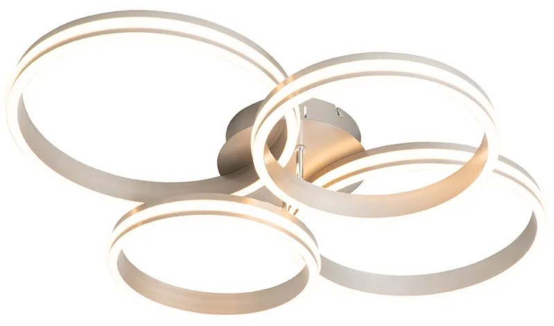 Candeeiro de teto em aço com LED regulável em 3 níveis 4 luzes - Navara Design