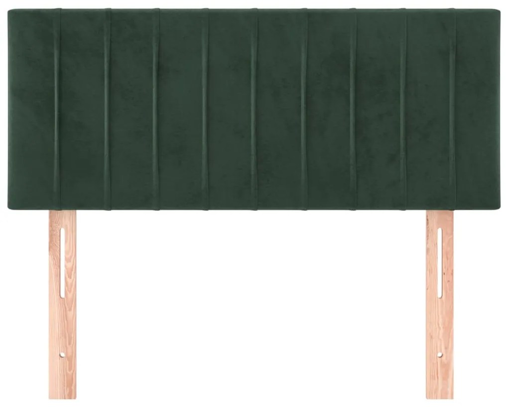 Cabeceira de cama veludo 80x5x78/88 cm verde-escuro