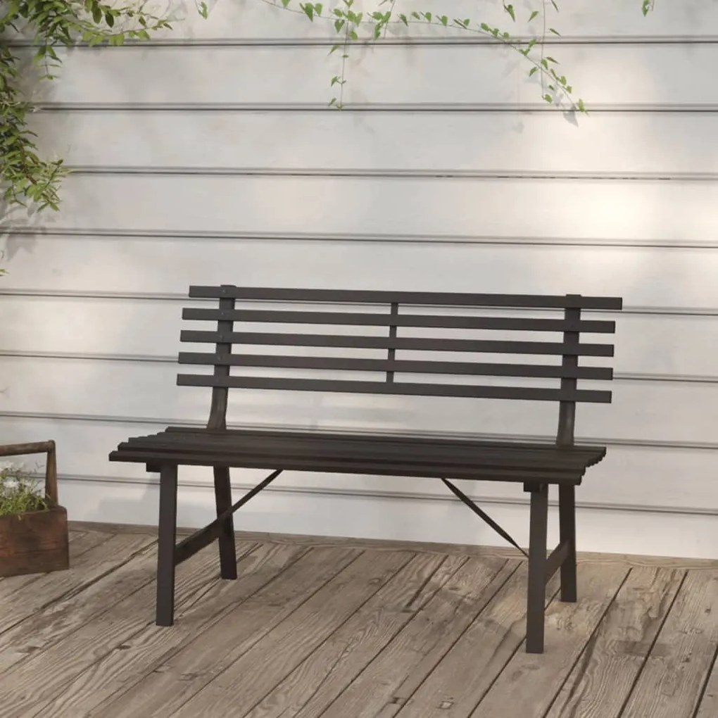 vidaXL Banco de jardim 110 cm aço preto