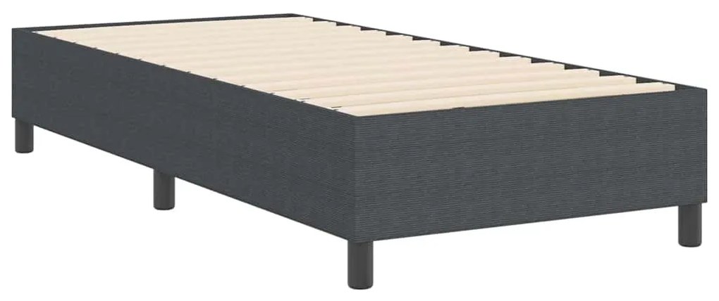 Cama Box vidaXL Cinza Escuro 80x200 cm Tecido Cotelê