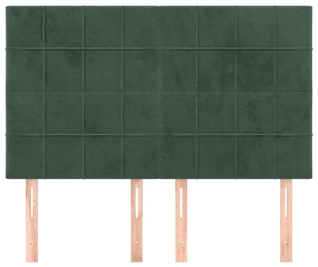 Cabeceira de cama 4 pcs veludo 72x5x78/88 cm verde-escuro