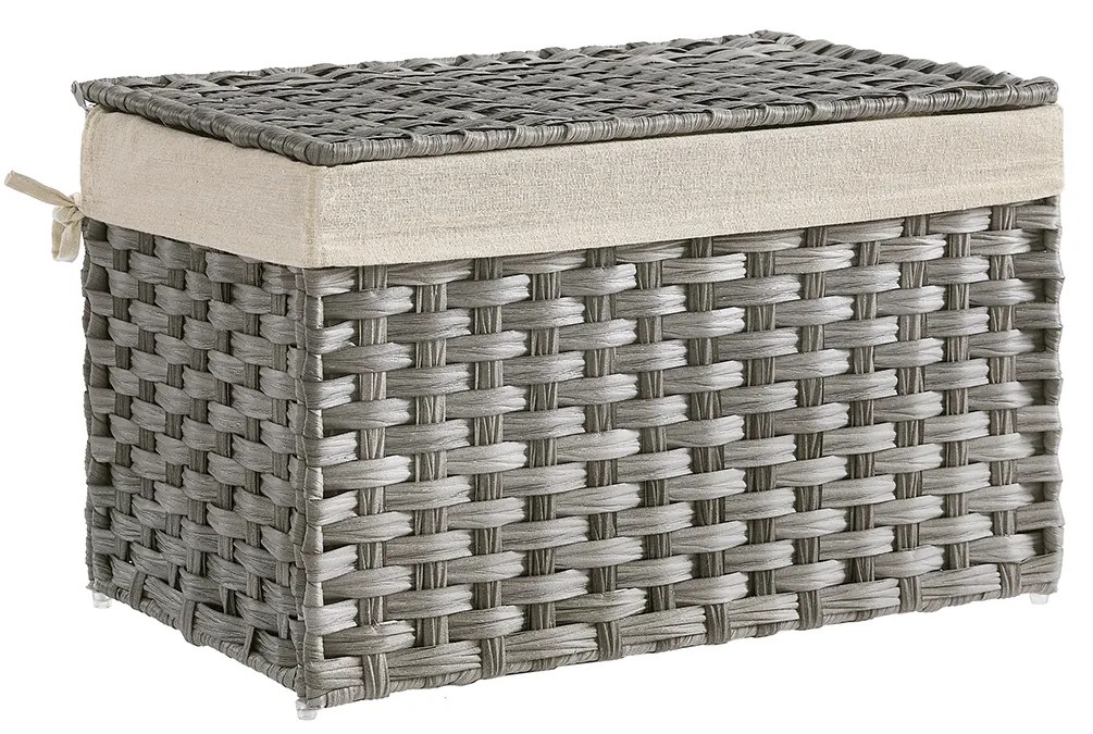 Caixa de armazenamento em estilo rattan para casa | SONGMICS | 55,5 x 34 x 34 cm | cinzento | RST56WG.