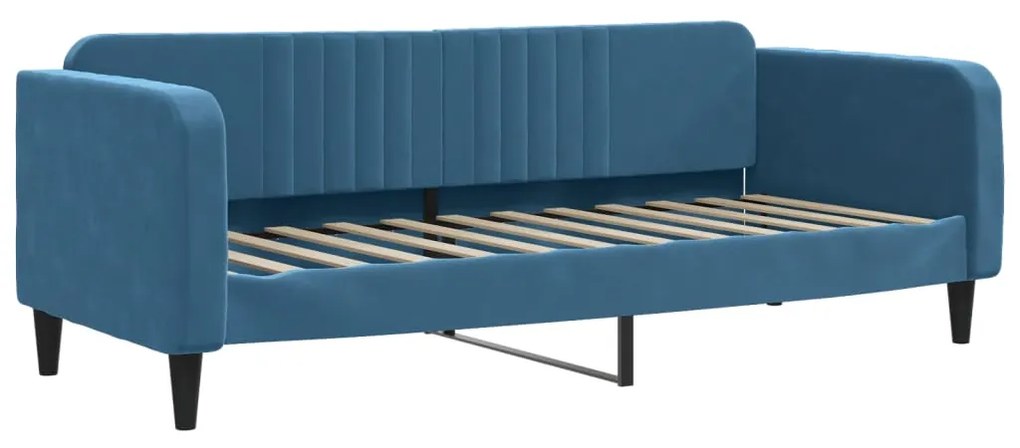 Sofá-cama com colchão 80x200 cm veludo azul