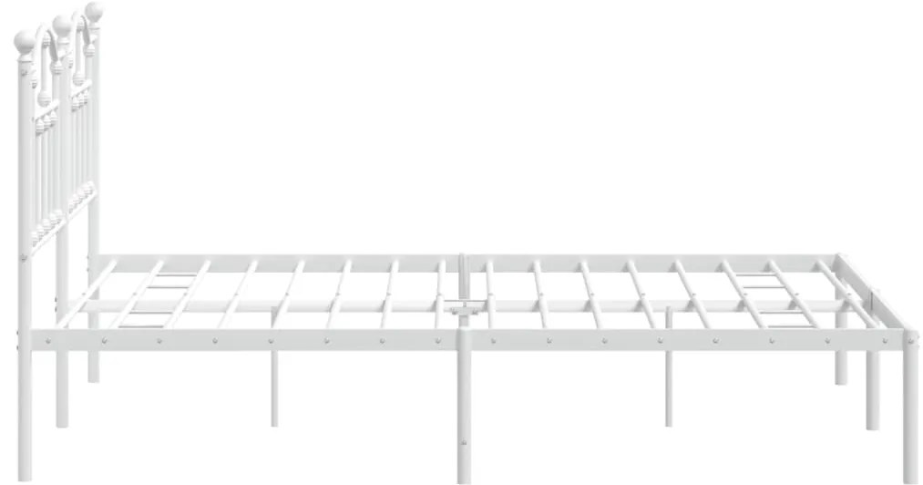 Estrutura de cama com cabeceira 140x200 cm metal branco
