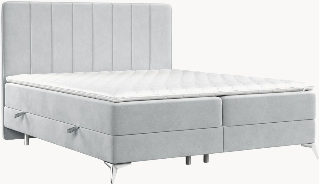 Cama divã em veludo artesanal com arrumação Aggaz, H3